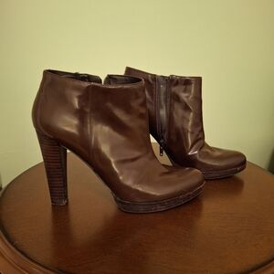 Nine West Brown Ankle Boots